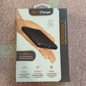 5000 mah power bank - black never used